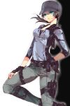  fingerless_gloves gloves hat headset holster jill_valentine ponytail resident_evil resident_evil_5 solo 