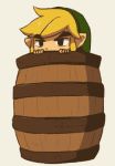  barrel blonde_hair hiding link pointy_ears simple_background the_legend_of_zelda toon_link tsutsuji wind_waker 