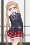  blonde_hair blue_eyes chuunibyou_demo_koi_ga_shitai! dekomori_sanae jigoku_inu long_hair school_uniform solo twintails very_long_hair 