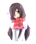  black_hair drawfag hair_over_one_eye heart ikezawa_hanako katawa_shoujo purple_eyes scar scarf smile solo v_arms violet_eyes 