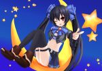  1girl black_hair bow choujigen_game_neptune hair_bow hair_ornament kami_jigen_game_neptune_v long_hair noire red_eyes sarvuant solo twintails 