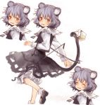  animal_ears basket capelet closed_eyes dowsing_rod eyes_closed grey_hair jewelry long_sleeves mouse mouse_ears mouse_tail nazrin nonoplus red_eyes short_hair simple_background smile solo tail touhou white_background 