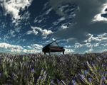  clouds colorful grass instrument lavender_(flower) nature no_humans original piano plant scenery sky trbrchdm wheat wheat_field 