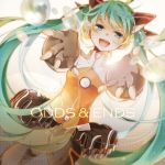  fingerless_gloves gloves green_eyes green_hair hatsune_miku long_hair nou odds_&amp;_ends_(vocaloid) open_mouth outstretched_arms project_diva_f skirt solo tears thigh-highs thighhighs title_drop twintails very_long_hair vocaloid 