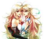  blonde_hair collarbone dual_persona gradient_hair green_hair lottalove milla_(tales_of_xillia_2) milla_maxwell multicolored_hair red_eyes tales_of_(series) tales_of_xillia tales_of_xillia_2 