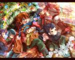  blue_eyes blue_hair blush boots brown_hair christmas christmas_tree flower gift hair_ornament hakuryuu_(inazuma_eleven) hisate inazuma_eleven_(series) inazuma_eleven_go kageyama_hikaru kariya_masaki letterboxed male matsukaze_tenma multiple_boys nishizono_shinsuke open_mouth purple_hair scarf shuu_(inazuma_eleven) sitting tsurugi_kyousuke yellow_eyes 