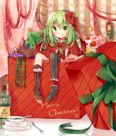  :p bell black_legwear blush bottle bow box candy_cane christmas_tree cross-laced_footwear dress flower food fork front_ponytail fruit gift gift_box green_eyes green_hair hair_ribbon in_box in_container kagiyama_hina licking_lips looking_at_viewer merry_christmas pink_rose plaid plate red_dress reindeer ribbon ribbon_choker rose single_boot single_shoe single_thighhigh sitting solo spoon star strawberry tamagogayu1998 thigh-highs thighhighs tongue touhou wreath 