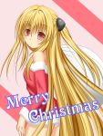  blonde_hair christmas konjiki_no_yami long_hair merry_christmas panties red_eyes sack santa_costume solo to_love-ru underwear 