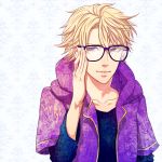 bespectacled blonde_hair glasses hoodie ivan_karelin purple_eyes solo tiger_&amp;_bunny tohma-s violet_eyes 