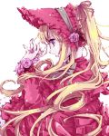  1girl blonde_hair blue_eyes bonnet colored dress kurozu_(ice_black) long_hair profile rozen_maiden shinku solo twintails 