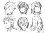  bruno_bucciarati giorno_giovanna greyscale guido_mista jojo_no_kimyou_na_bouken kuroboshi_kouhaku leone_abbachio monochrome multiple_boys narancia_ghirga pannacotta_fugo simple_background sketch white_background 