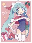  animal_ears aqua_eyes aqua_hair boots cat_ears cat_tail christmas gift hat hatsune_miku kimoko kneeling long_hair merry_christmas mittens open_mouth sack santa_costume santa_hat school_swimsuit simple_background solo swimsuit tail thigh-highs thighhighs twintails very_long_hair vocaloid 