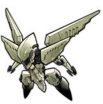  chibi chun_(friendly_sky) orbital_frame simple_background vic_viper zone_of_the_enders zone_of_the_enders_2 