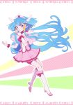  aoki_reika bike_shorts blown_kiss blue_eyes blue_hair boots character_name choker cure_beauty cure_happy cure_happy_(cosplay) dress hair_tubes head_wings heart hyt178 long_hair magical_girl pink_dress precure shorts_under_skirt skirt smile_precure! solo tiara wrist_cuffs 