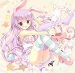  &gt;_&lt; :d animal_ears ass azumi_kazuki blush breasts bunny_ears high_heels leg_up long_hair looking_at_viewer mismatched_legwear open_mouth purple_eyes purple_hair purple_legwear rabbit_ears red_shoes reisen_udongein_inaba see-through shirt shoes single_shoe skirt sleeveless sleeveless_shirt smile solo star striped striped_legwear touhou very_long_hair violet_eyes 