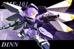  chibi dinn dual_wielding gun gundam gundam_seed kaz_(kaz323) machine_gun mecha no_humans shotgun solo weapon zoom_layer 