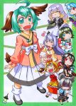  6+girls :d ^_^ ahoge alternate_costume alternate_hairstyle anchor animal_ears asymmetrical_wings black_hair black_legwear blonde_hair blue_eyes blue_hair blush bow breasts capelet closed_eyes dowsing_rod dress eyes_closed fang futatsuiwa_mamizou gradient_hair green_eyes green_hair grey_hair grin hair_bow hair_ornament hat heart heterochromia highres hijiri_byakuren houjuu_nue jeweled_pagoda jewelry karakasa_obake kasodani_kyouko kawachi_koorogi kumoi_ichirin long_hair long_sleeves looking_at_viewer marker_(medium) mouse_ears mouse_tail multicolored_hair multiple_girls murasa_minamitsu nazrin open_mouth purple_hair raccoon_tail red_eyes ribbon sailor sailor_hat scroll shaded_face short_hair short_sleeves shorts sighing skirt smile sparkle tail tatara_kogasa tea_kettle thigh-highs thighhighs tongue toramaru_shou touhou traditional_media two-tone_hair umbrella unzan wings wink yellow_eyes 