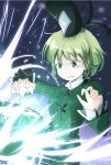  dress electricity green_eyes green_hair hat soga_no_tojiko solo tokin_hat touhou yukihiko_(sky_sleep) 