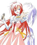  :d agahari copyright_request long_hair looking_at_viewer microphone multiple_girls open_mouth outstretched_hand red_hair redhead smile 
