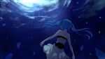  blue_hair dress from_behind hatsune_miku mariwai_(marireroy) solo strapless_dress twintails vocaloid 