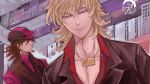  blonde_hair brown_hair dark_persona ebitetsu facial_hair formal jewelry multiple_boys necklace necktie ouroboros ourobunny qgame red_eyes stubble suit tiger_&amp;_bunny vest waistcoat 