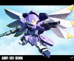  character_name chibi cloud clouds dinn dual_wielding gun gundam gundam_seed kaz_(kaz323) letterboxed machine_gun mecha no_humans shotgun signature sky solo weapon 