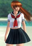  3d beach dead_or_alive kasumi school_uniform skirt 