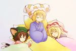  eijima_moko family sleeping touhou yakumo_ran yakumo_yukari 