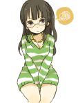  black_hair breasts cleavage glasses jewelry long_hair necklace nico_robin one_piece one_piece:_strong_world sweater sweater_dress yukke 