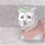  cat cat_focus chen chen_(cat) hat jewelry lowres meme no_humans parody serious_cat single_earring sketch touhou 