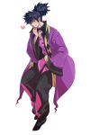  black_hair green_eyes heart krr_(meteor) male ponytail raven smile solo tales_of_(series) tales_of_vesperia white_background 