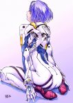  ayanami_rei blush knees_on_chest kotatsu-spirit neon_genesis_evangelion plugsuit purple_hair short_hair 