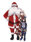  armor beard cape ceodore_harvey christmas cid_pollendina final_fantasy final_fantasy_iv final_fantasy_iv_the_after goggles male rika_(artist) santa_costume santa_hat short_hair v white_hair 