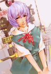  kotatsu-spirit neon_genesis_evangelion purple_hair railroad_crossing school_uniform short_hair 