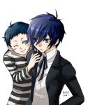  arisato_minato black_hair blue_eyes blue_hair persona persona_3 pharos prison 