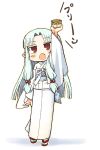  bad_id blush fang japanese_clothes jingai_modoki kimono kiriha_(tsugumomo) long_hair ningai_modoki pudding red_eyes tsugumomo 