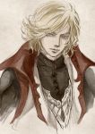  blonde_hair blue_eyes castlevania castlevania:_lament_of_innocence leon_belmondo mochinu shirt solo trench_coat 