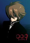  009_re:cyborg 1boy brown_eyes brown_hair caffein cyborg_009 english formal hair_over_one_eye male shimamura_joe solo suit title_drop 