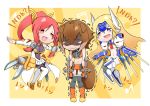  armor armored_dress artist_request blazblue blonde_hair blue_eyes blush bodysuit boots breasts brown_hair bullying crying faulds forehead_protector gloves hair_ornament hair_tubes izayoi_(blazblue) long_hair makoto_nanaya mecha_musume midriff mu-12 open_mouth ponytail red_eyes red_hair redhead shaded_face short_hair smile squirrel_ears squirrel_tail tail tears thighhighs tonfa trembling troll_face wavy_mouth weapon 