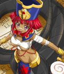  :p bandage bandages breasts candy cleo_gretel dark_skin egyptian fangs haruyama hat lamia looking_at_viewer midriff mound_of_venus navel red_eyes red_hair redhead short_hair snake_tail solo super_robot_wars super_robot_wars_og_saga_mugen_no_frontier super_robot_wars_og_saga_mugen_no_frontier_exceed tongue under_boob underboob 