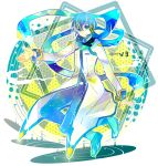  7:24 blue_eyes blue_hair boots coat headset kaito kaito_(vocaloid3) looking_at_viewer male scarf smile solo vocaloid 