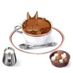  bunny coffee cup lilac_(artist) milk no_humans original plate rabbit solo spoon sugar teacup 