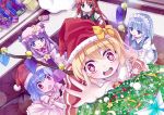  54hao 5girls ascot bat_wings bell blonde_hair blue_dress blue_eyes blue_hair box capelet christmas_tree climbing comic decorations dress flandre_scarlet gift gift_box green_eyes hat hong_meiling izayoi_sakuya multiple_girls outstretched_arm patchouli_knowledge pink_dress puffy_sleeves purple_dress purple_eyes purple_hair red_dress red_eyes red_hair redhead remilia_scarlet santa_hat short_sleeves side_ponytail silver_hair smile striped striped_dress touhou violet_eyes wings 
