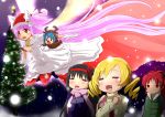  akemi_homura animal_costume black_hair blonde_hair blue_hair bow casual chibi christmas christmas_tree drill_hair gerisita goddess_madoka hair_bow hair_ornament hair_ribbon hairclip hat jacket kaname_madoka long_hair mahou_shoujo_madoka_magica miki_sayaka multiple_girls pink_hair ponytail red_eyes red_hair redhead reindeer_costume ribbon sakura_kyouko santa_hat scarf short_hair short_twintails snow spoilers sweater tears tomoe_mami twin_drills twintails ultimate_madoka vest wings yellow_eyes 