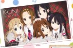  akiyama_mio black_eyes black_hair blonde_hair blue_eyes brown_eyes brown_hair dutch_flag hirasawa_yui k-on! k-on!_movie kotobuki_tsumugi long_hair multiple_girls nakano_azusa official_art short_hair tainaka_ritsu union_jack 