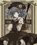  adapted_costume backpack bag belt black_gloves bloomers blue_eyes blue_hair english gloves hat iris_anemone kawashiro_nitori pocket_watch short_hair solo steampunk telescope touhou twintails watch 