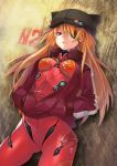  blue_eyes bodysuit brown_hair chachie evangelion:_3.0_you_can_(not)_redo eyepatch hands_in_pockets hat highres long_hair looking_at_viewer neon_genesis_evangelion plugsuit rebuild_of_evangelion shikinami_asuka_langley solo soryu_asuka_langley souryuu_asuka_langley track_jacket 