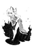  harikona monochrome rumia sketch skirt skirt_lift solo touhou 