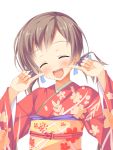  aomi_isara asa_no_ha brown_hair japanese_clothes kimono koi_to_senkyo_to_chocolate short_hair solo yukata 