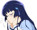  aoki_reika bespectacled blue_hair blush chin_rest closed_eyes eyes_closed glasses hair_ornament hairclip long_hair open_mouth precure smile_precure! solo umanosuke 